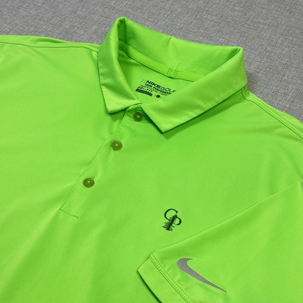 Nike Calusa Pines Golf Polo Shirt Mens Large Green Tour Performance Dri-FIT